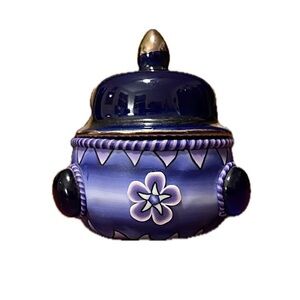 Vintage Mini Purple & White Ginger Jar
